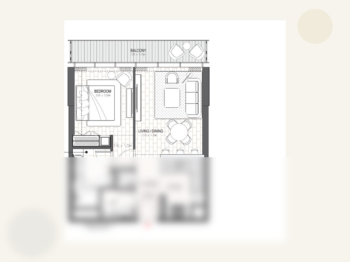 Preview of Alef Seef one-bedroom floor plan
